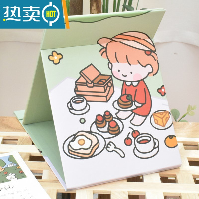 敬平小镜子ins风女心折叠小学生宿舍便携桌面可立台式大号梳妆化妆镜 蛋糕女孩-N57便携式用镜