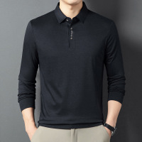 秋冬新款男士长袖T恤衫商务休闲纯色舒适打底衫男爸爸装