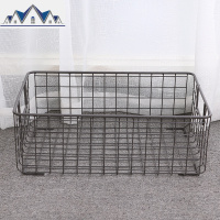 复古铁艺收纳篮书籍水果收纳筐北欧风家居杂货储物筐ins铁篮子 三维工匠