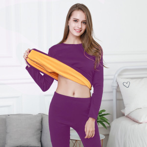 黄金绒保暖内衣男双层加绒加厚新款秋衣女士加大秋裤情侣套装