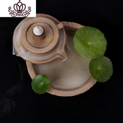 封后倒流香炉陶瓷香薰炉居室檀香炉创意熏香炉摆件香插盘香炉香道粗陶小石磨香薰灯炉/器具