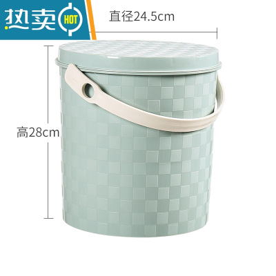 敬平带盖塑料桶凳子时尚储物小号水桶家用洗澡洗车钓鱼桶凳加厚 北欧蓝15L大号