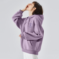 [1.5折价67元]唐狮连帽左胸印花加绒卫衣女秋冬季新款韩版时尚百搭上衣潮