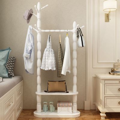 衣架落地实木衣帽架简约现代挂衣架卧室简易挂衣服架多功能置物架