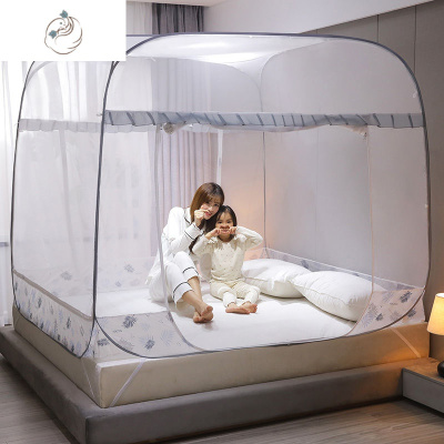 新款蒙古包免安装蚊帐三开网红家用1.2m床双人1.8米加密有底1.5树叶灰1.5m床1.5*2.0米舒适主义蚊帐树叶灰1.5m床1.5*2.0米