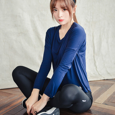 珂卡慕(KEKAMU)新款休闲运动上衣女透气排汗速干长袖运动健身上衣瑜伽服