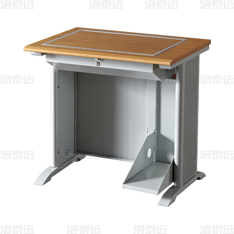 洛泰远 隐藏式翻转电脑桌培训桌教室机房多媒体学习桌办公桌C款单人位800*600*750mm
