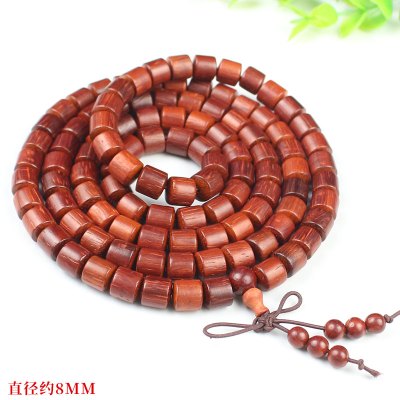 红木手串红花梨108颗桶珠新中式国风饰品男女叠戴项手链情侣礼物送女朋友老婆情人节七夕生日礼物