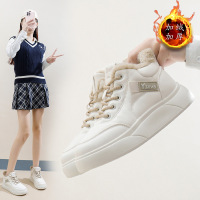 女式棉鞋厚底面包鞋女秋冬加绒加厚棉鞋保暖高帮小白鞋女