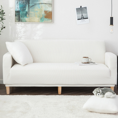 沙发套全包卍能套懒人全盖沙发罩四季通用沙发垫弹力罩布布艺一套 玉石白 L[三人位长190-230cm以内]