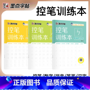 [正版]墨点字帖 控笔训练本套装3册配视频教学 幼小衔接儿童描红练字帖 数字拼音汉字笔画练习