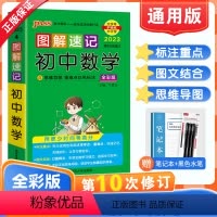 数学 初中通用 [正版]2023版图解速记初中数学全彩版 初中数学公式定律手册解题技巧练习题七八九年级同步资料 中考真