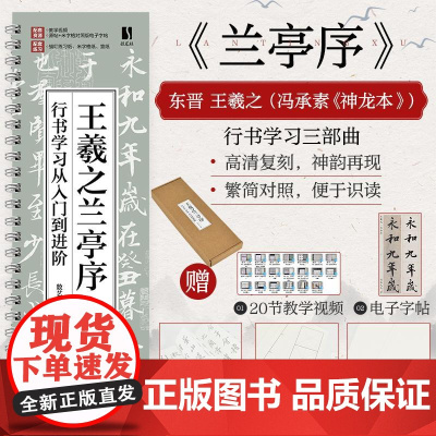 王羲之兰亭序 行书学习从入门到进阶 王羲之兰亭序碑帖字帖临摹描红 书法临摹高清放大对照视频教程 毛笔书法行书字帖临摹书