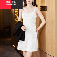 YIBUSHENG气质醋酸缎面吊带连衣裙女西装内搭春季洋气无袖背心裙打底裙子