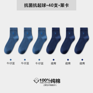 花花公子袜子男款纯棉中筒袜春夏季防臭吸汗全棉抗菌透气男士棉袜
