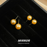 925纯银进口施家珍珠公主香槟金耳钉女耳环耳饰轻奢简约 BCE8903送女朋友老婆情人节七夕生日礼物