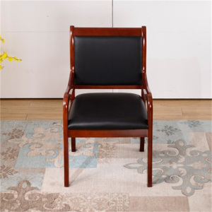 鑫环境 实木橡木款会议椅办公椅培训椅皮椅会客坐椅棋牌麻将椅子员工职员椅餐椅