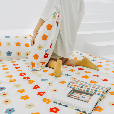 美帮汇家纺单/双人全棉床单学生宿舍单件全棉1.5/1.8米花之粉梦Y