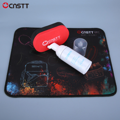 凯斯汀(CnsTT)乒乓球清洁装备泡沫增弹剂威韧日常清洁剂保养乒乓球拍胶皮反胶清洗液双层加厚海绵擦加厚防尘垫