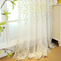 美帮汇安装 免打孔魔术贴窗纱欧式绣花卧室飘窗客厅遮光窗帘布成品