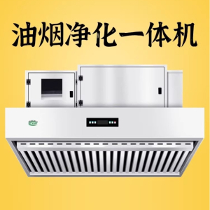 油烟净化一体烟罩 不锈钢材质,厚度1.0mm含排烟风柜,油烟净化装置 2400*1300*980