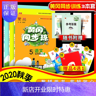 惠典正版3本/2020秋版黄冈同步训练五年级上册语文人教RJ+数学北师大BSD+英语人教RJ版五年级上语文