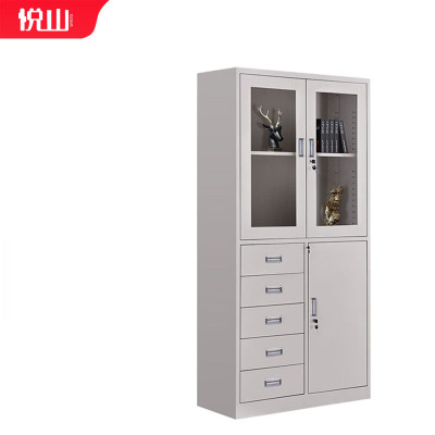 悦山加厚文件柜钢柜偏五斗文件柜YSOA1FO12-06HB