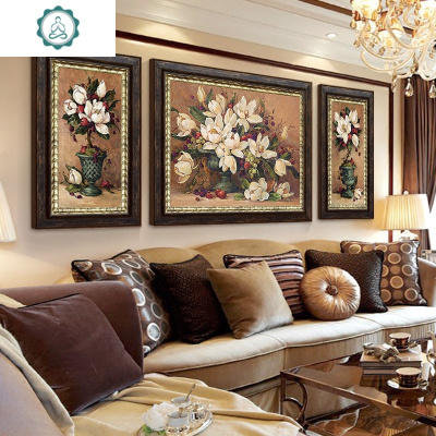 欧式5d钻石画满钻花开富贵三联客厅钻石绣2019新款点钻贴钻十字绣封后AB彩钻满钻三幅-190*70厘米