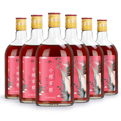 绍兴七斤嫂黄酒8年陈酿花雕酒糯米老酒可泡阿胶炒菜500ML*6瓶粉