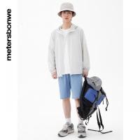 [1件3折价:58.5]美特斯邦威牛仔裤男夏季新款运动松紧腰头男士五分裤