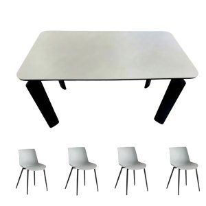 鑫睿辉 岩板桌椅套装 一桌四椅 套