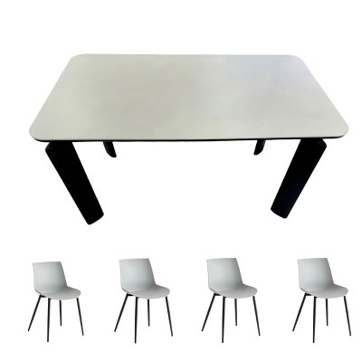 鑫睿辉 岩板桌椅套装 一桌四椅 套