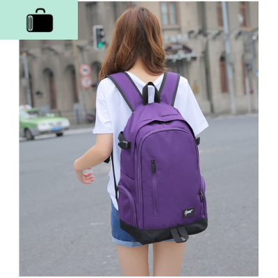 男士多功能双肩包大容量旅行包男女初中高中学生书包潮流时尚背包NEW LAKE 紫色高48*宽33*厚15cm