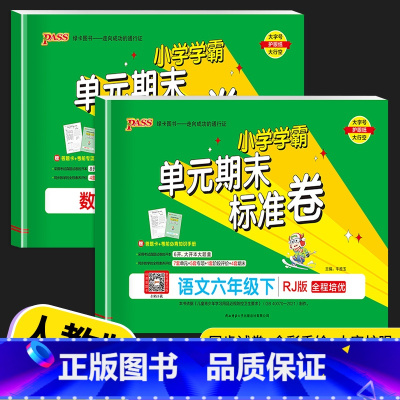 数学 (人教版) 六年级上 [正版]2023PASS绿卡小学学霸单元期末标准卷六年级下册语文人教版数学RJ北师版小学生同