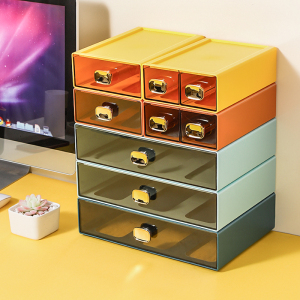 桌面收纳盒抽屉式办公室好物文件置物架书桌床头柜文具整理小神器文丽