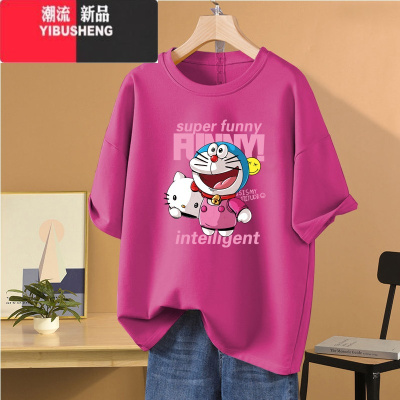 YIBUSHENG季短袖t恤男女潮牌宽松港风半袖设计感上衣ins潮流体恤印花