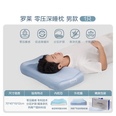 罗莱家纺(LUOLAI) A类抗菌记忆棉枕头零压深睡枕 蓝色