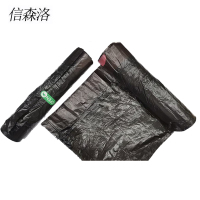 信森洛 加厚抽绳垃圾袋黑色 45*50cm*15只*5卷/包
