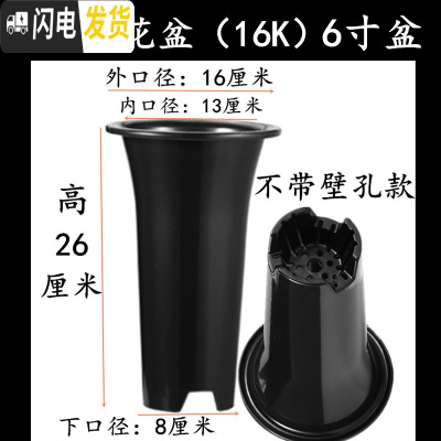 三维工匠塑料加厚加高兰盆带壁孔和不带壁孔款式花盆底自带沥水罩 5号16K兰花盆[6寸]没有拖盘 30个[同号]花盆容器