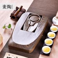 美帮汇干泡台小茶盘 实木黑檀海托 鸡翅木排水整块功夫茶具