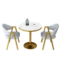 戴劲 洽谈桌北欧风会客接待桌简约奶茶店桌椅组合休息区谈判桌 组合三