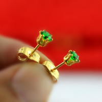 日韩时尚立体经典玲珑球耳钉红宝石锆石带钻耳饰气质百搭耳针饰品送女朋友老婆情人节七夕生日礼物