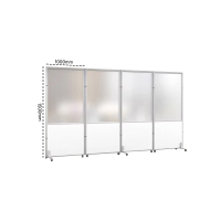 苏宁 质凡 办公室可移动活动挡板折叠屏风隔断(磨砂亚克力)/ZF-GD019/1.0米宽*1.5米高