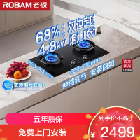 老板(Robam)E2P燃气灶联动定时灶家用厨房炉具配件灶台灶具 4.8kW 68%热效率56BA-E2P 液化气