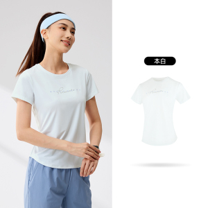 361°运动T恤女夏季新款透气修身防晒上衣纯色圆领冰感短袖女装