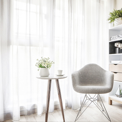 美帮汇窗帘纱帘布白纱窗纱布料成品白沙飘窗简约现代阳台纱
