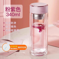 苏泊尔双层玻璃杯大容量家用便携高颜值女士茶水分离泡茶水杯子双层玻璃杯子男茶水分离泡茶杯耐高温办公室水杯新KC23GR10