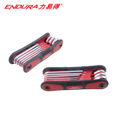 力易得(ENDURA) E1576折叠式花型内六角8件套 铬钒钢扳手组套 1套(货期3-5天)