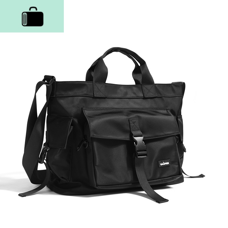 斜挎包街头挎包时尚工装单肩包男大学生手提包女潮牌包包NEW LAKE 黑色男士手提包