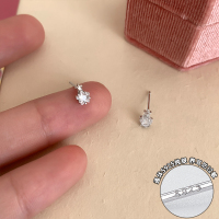 s925纯银迷你星星锆石耳钉小巧精致养耳洞耳环女轻奢时尚学生送女朋友老婆情人节七夕生日礼物